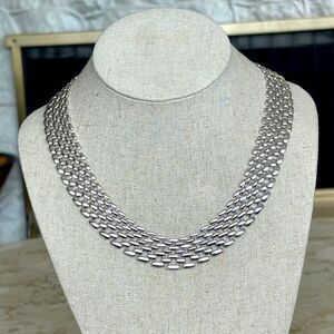 Vintage Napier Silver Tone Chainlink Choker Necklace